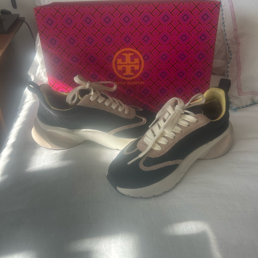 Tory Burch Black and Tan Sneakers